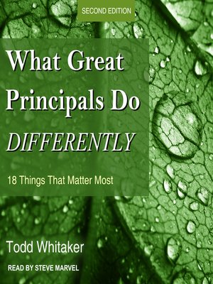 cover image of What Great Principals Do Differently